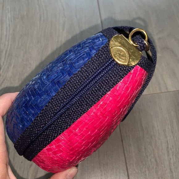 Aldo Vintage Structured Straw Purse - Pink/Blue/Green - Picture 9 of 9